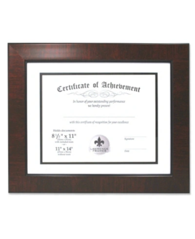 Lawrence Frames Dual Use Mahogany Faux Burl 11" X 14" Certificate Picture Frame With Double Bevel Cut Matting For Do In Brown