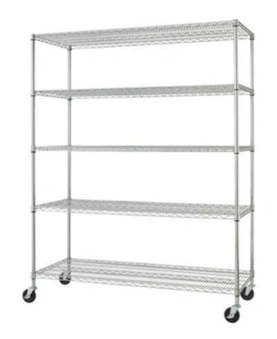 Shop Trinity 5-tier Heavy Duty Wire Shelving Rack With Nsf Includes Wheels In Chrome