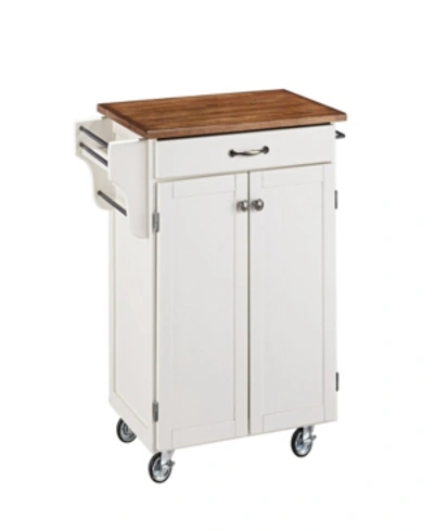 Shop Home Styles Cuisine Cart With Oak Top In Open White