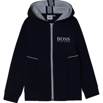 Shop Hugo Boss Zip Hoodie In Black
