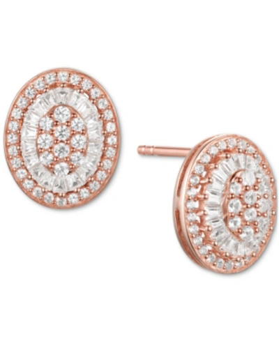Macy's Diamond Baguette Oval Stud Earrings (1/2 Ct. T.w.) In 14k Gold , 14k White Gold Or 14k Rose Gold In Rose Gold