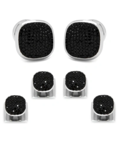 Shop Ox & Bull Trading Co. Men's Pave Cufflink And Stud Set In Black