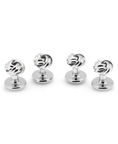 Shop Ox & Bull Trading Co. Men's Knot 4 Piece Stud Set In Silver-tone