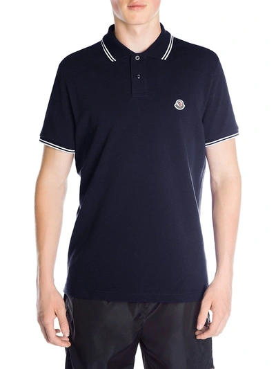Shop Moncler Men's Classic Polo Shirt In Blue