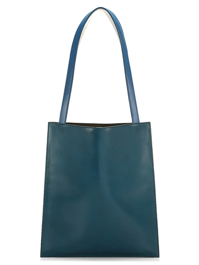 Shop The Row Women's Leather Flat Tote In Teal