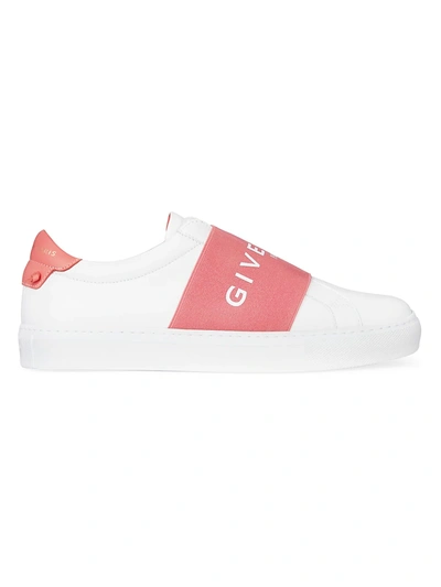 Shop Givenchy Women's Urban Street Logo Strap Leather Sneakers In Lobster