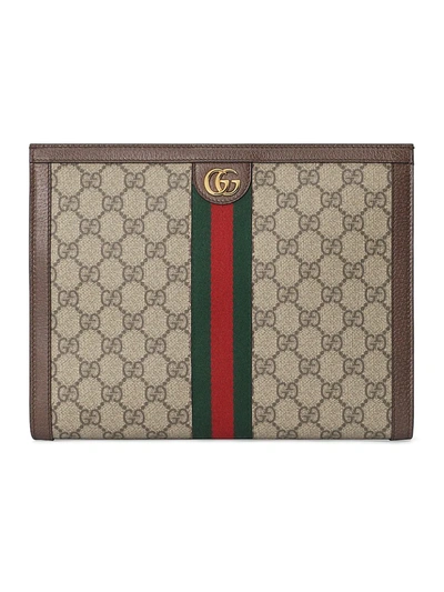 Shop Gucci Women's Ophidia Gg Pouch In Ebony Acero