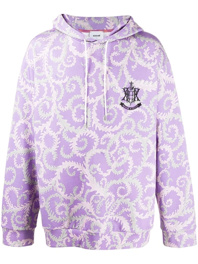 Shop Emilio Pucci X Koché Selva Pattern Hooded Sweatshirt In Purple