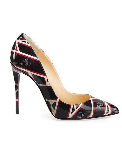 Shop Christian Louboutin Women's Pigalle Follies 100 Ribbon Leather Pumps In Black Antic Gold