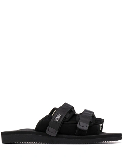 Shop Suicoke Moto Mab Touch-strap Slides In Black