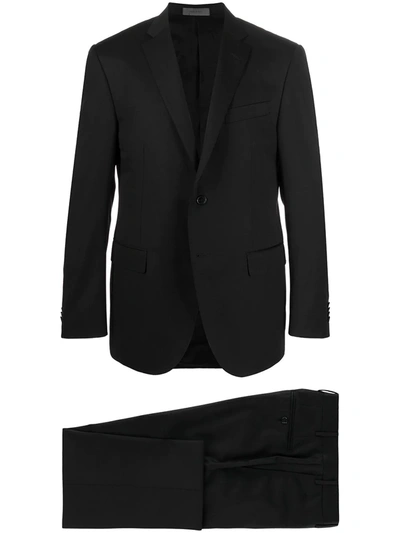 Shop Corneliani Single-breasted Wool Suit In Black