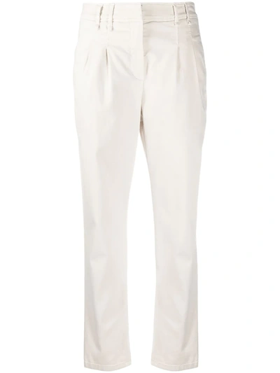 Shop Brunello Cucinelli Straight-leg Trousers In Neutrals