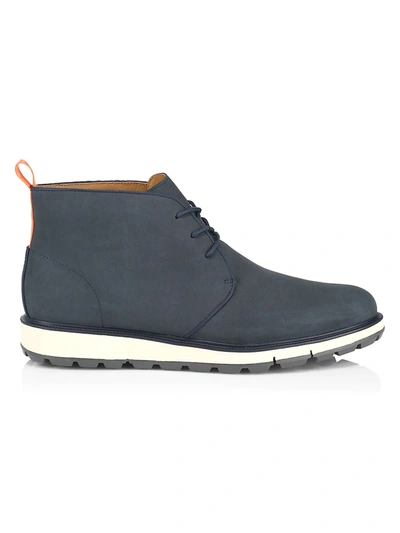 Shop Swims Motion Waterproof Suede & Leather Chukka Boots In Navy Orange