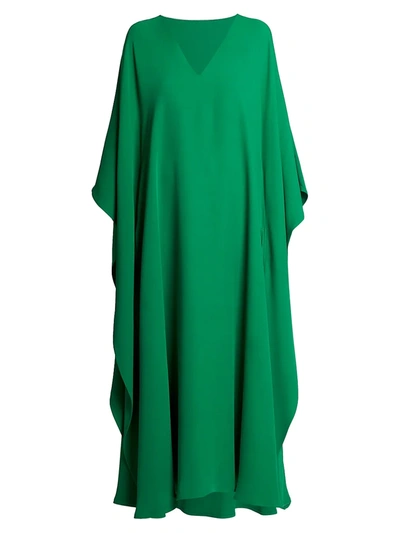 Shop Valentino Cady Silk Gown In Pure Green