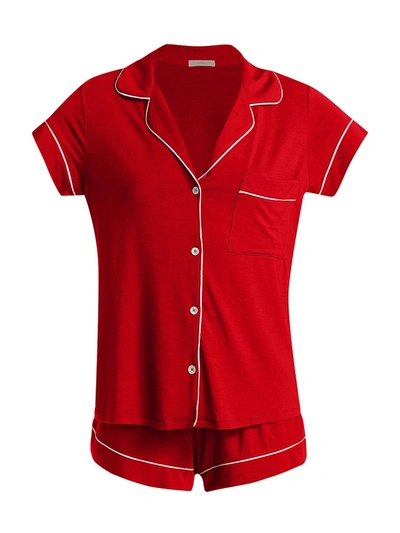 Shop Eberjey Women's Gisele 2-piece Short Pajama Set In Haute Red