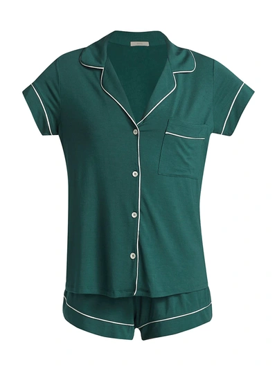 Shop Eberjey Women's Gisele 2-piece Short Pajama Set In Evergreen