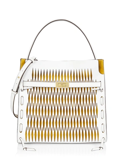 Shop Tory Burch Lee Radiziwill Petite Double Bag In Optic White