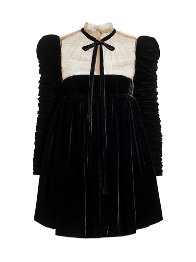 Shop Khaite Ann Velvet Tieneck Dress In Black