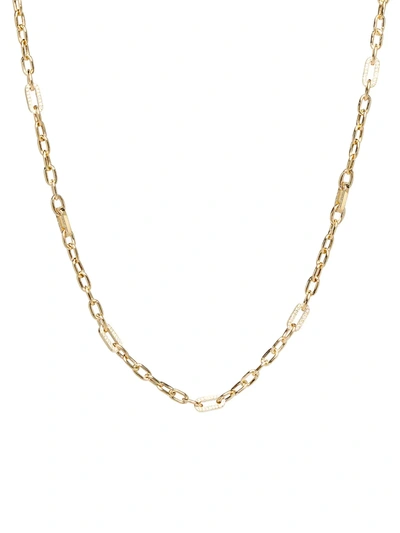 Shop Zoë Chicco Women's Heavy Metal 14k Yellow Gold & Diamond Pavé Medium Square-oval Link Necklace