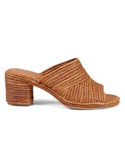 Shop Carrie Forbes Rama Raffia Mules In Cognac