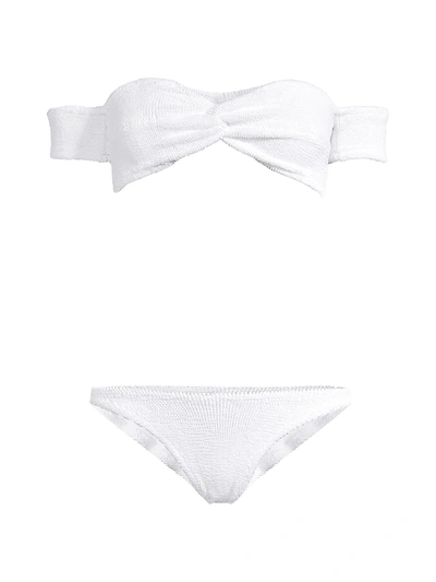Shop Hunza G Brigette 2-piece Bikini Set In White