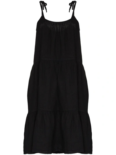 Shop Honorine Lucy Linen Slip Dress In Black
