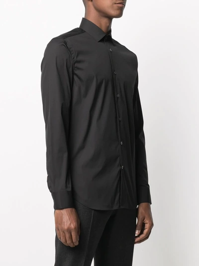Shop Corneliani Plain Twill Shirt In Black