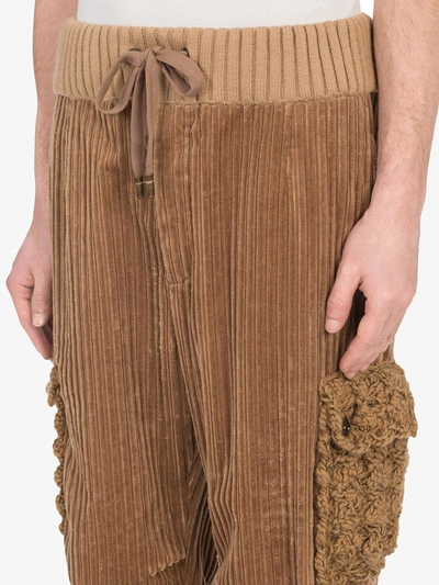 Shop Dolce & Gabbana Corduroy Loose-fit Trousers In Neutrals