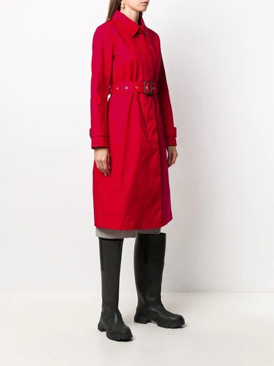 Shop Mackintosh Roslin Belted Trench Coat In Red