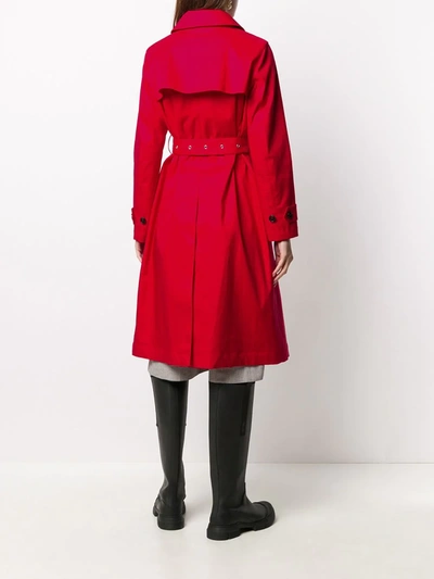 Shop Mackintosh Roslin Belted Trench Coat In Red