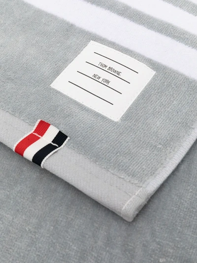 Shop Thom Browne Terry 4-bar Small Gym Towel In 035 Med Grey