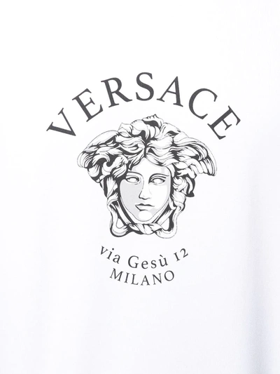 Shop Versace Medusa Head Logo Sweatshirt In White