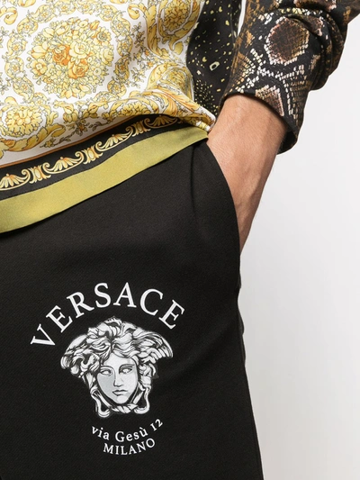 Shop Versace Medusa Head Cotton Track Trousers In Black