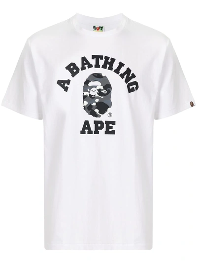 Shop A Bathing Ape Camo College T-shirt In White