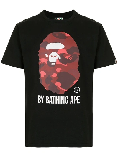 Shop A Bathing Ape Logo-print Short-sleeve T-shirt In Black