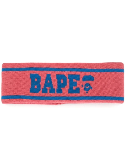 Shop A Bathing Ape Intarsia Logo Headband In Pink