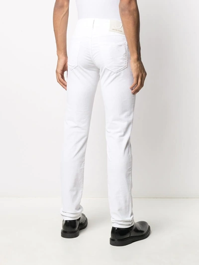 Shop Jacob Cohen White Straight-leg Trousers