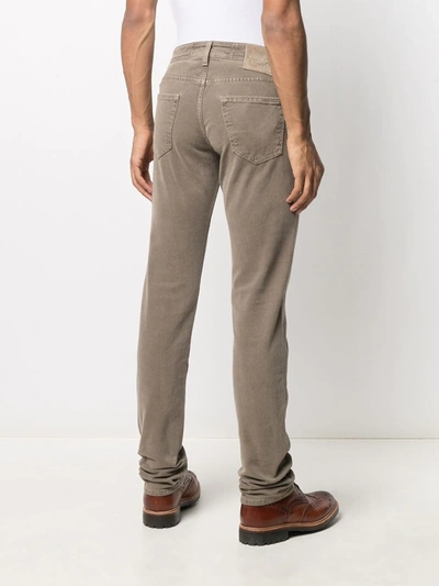 Shop Jacob Cohen Straight-leg Chino Trousers In Neutrals