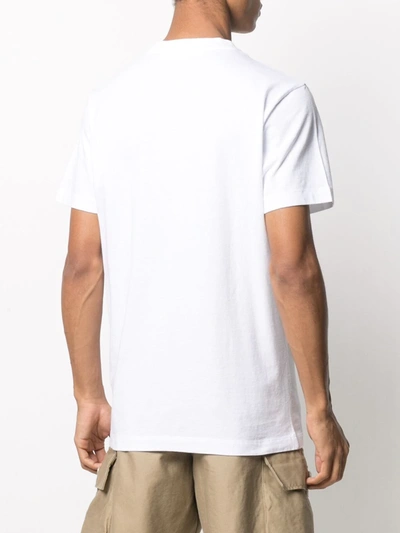 Shop Off-white Logo-embroidered Cotton T-shirt In White