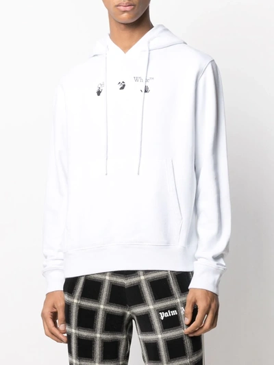 Shop Off-white Peace Worldwide Hoodie In White