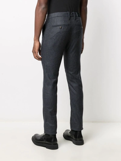 Shop Jacob Cohen Logo-patch Straight-leg Trousers In Blue