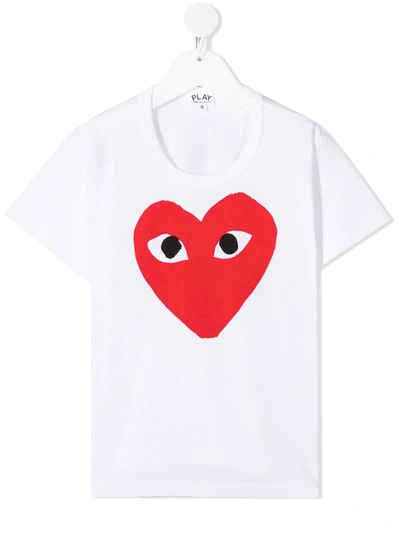 Shop Comme Des Garçons Play Heart-print T-shirt In White