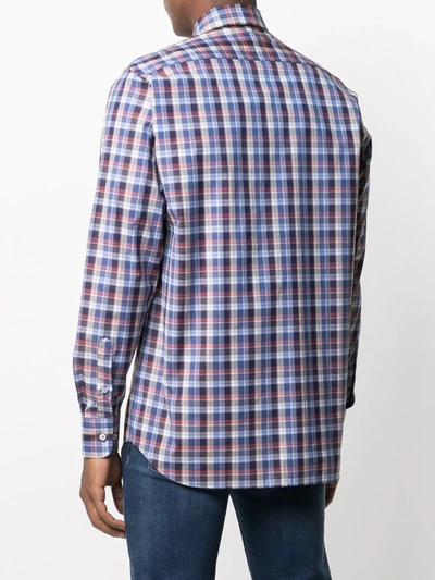 Shop Paul & Shark Check-pattern Button-down Shirt In Blue