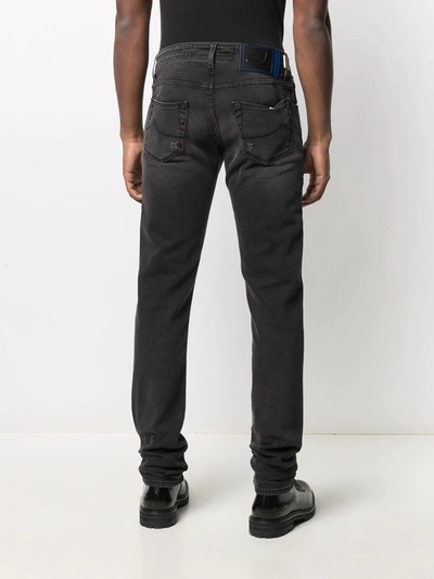 JACOB COHEN FADED-EFFECT SLIM JEANS 