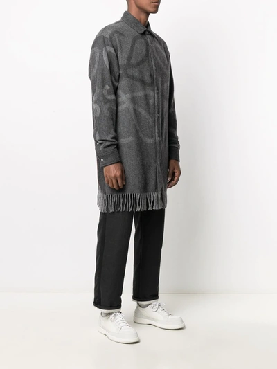 Shop Loewe Anagram Blanket Shirt In Grey