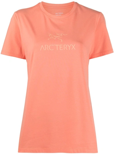 Shop Arc'teryx Logo Print T-shirt In Orange