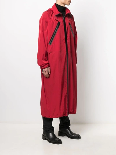 Shop Bottega Veneta Mid-length Parka Jacket In Red