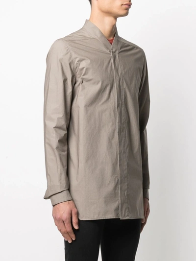 Shop Rick Owens Concealed V-neck Shirt In Neutrals