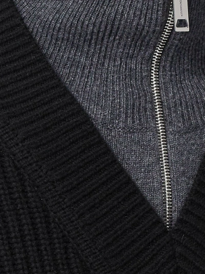Shop Burberry V-neck Ribbed-knit Jumper In Black