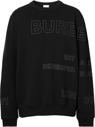 Shop Burberry Logo Print Sweatshirt In Black